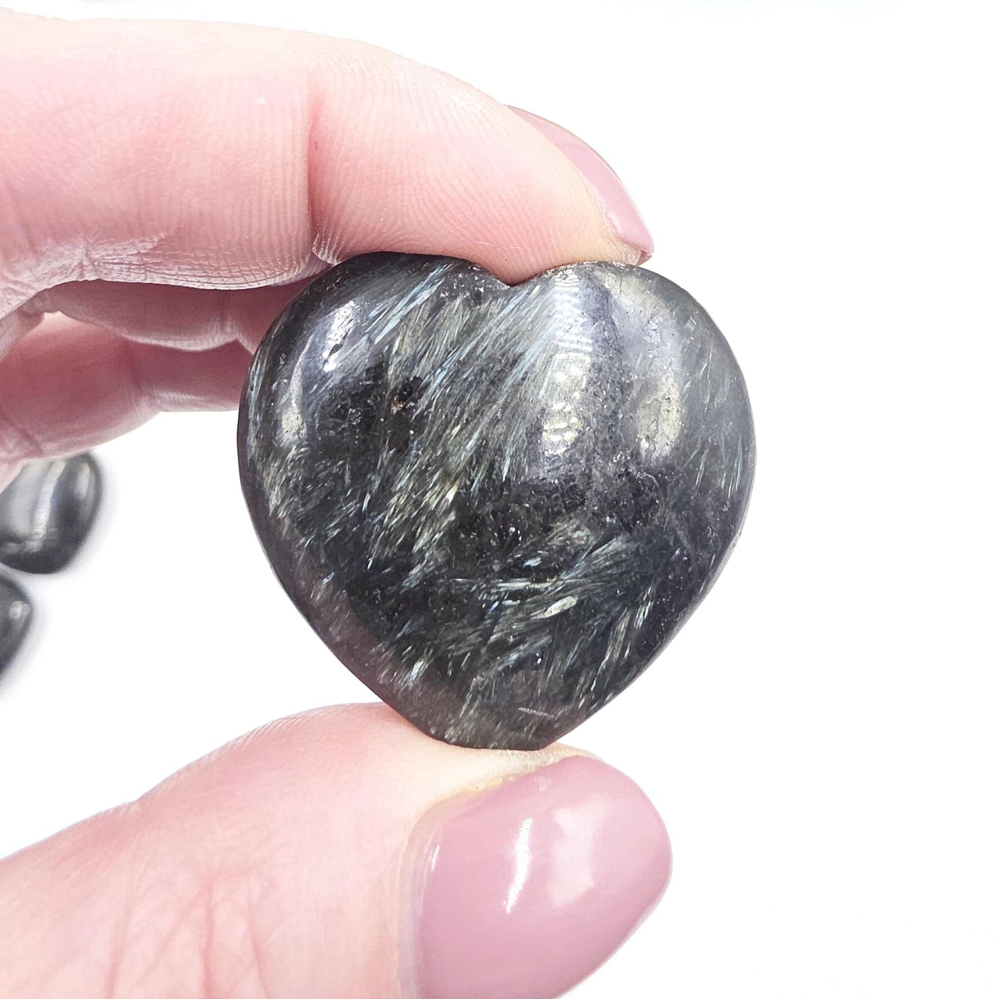 Astrophyllite Crystal Hearts – Transformation, Insight & Crown Chakra Crystal, 3.5cm