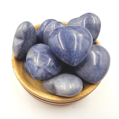 Blue Aventurine Crystal Hearts – Calm, Confidence & Emotional Balance Crystal, 30mm