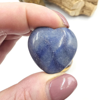 Blue Aventurine Crystal Hearts – Calm, Confidence & Emotional Balance Crystal, 30mm