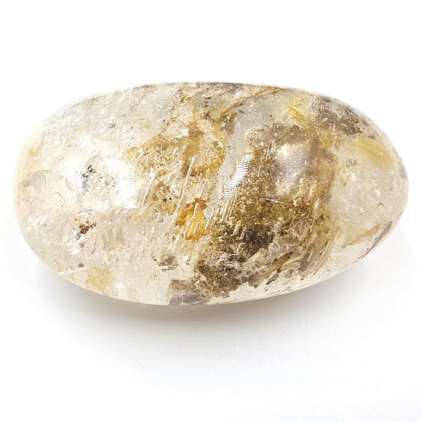 High Grade Large Flashy Skeletal Quartz Palm Stone – Transformation & Spiritual Clarity Crystal, 410g