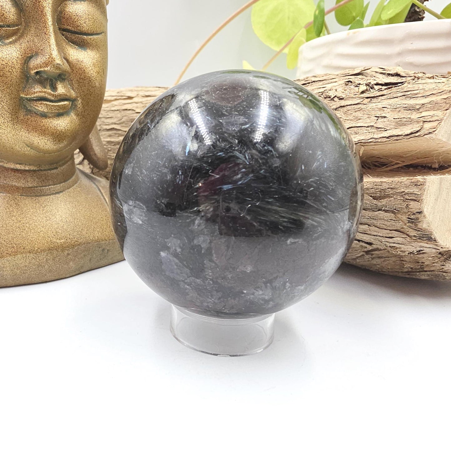 Flashy Astrophyllite & Garnet Sphere – Transformation, Strength and Spiritual Growth Crystal, 68mm