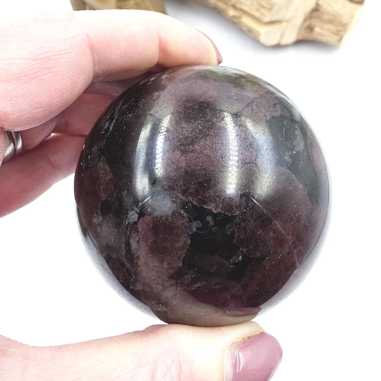 Flashy Astrophyllite & Garnet Sphere – Transformation, Strength and Spiritual Growth Crystal, 68mm
