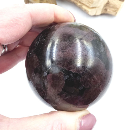 Flashy Astrophyllite & Garnet Sphere – Transformation, Strength and Spiritual Growth Crystal, 68mm