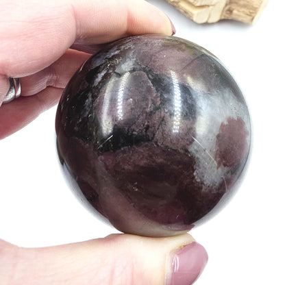 Flashy Astrophyllite & Garnet Sphere – Transformation, Strength and Spiritual Growth Crystal, 68mm