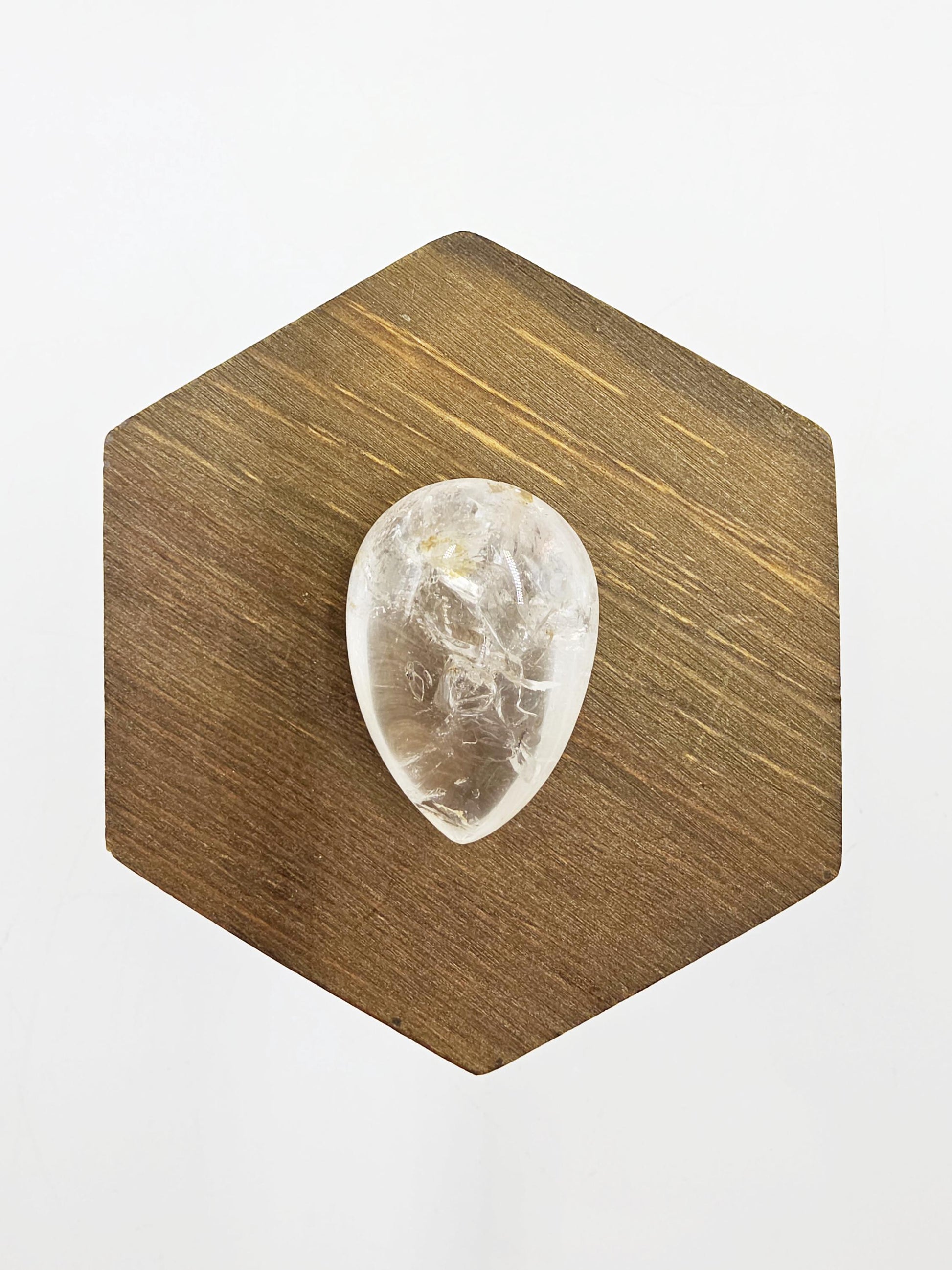 High Grade Enhydro Quartz Teardrop Palm Stone – 2 Moving Water Bubbles, Natural Rainbows & Amplifying Energy Crystal, 20g