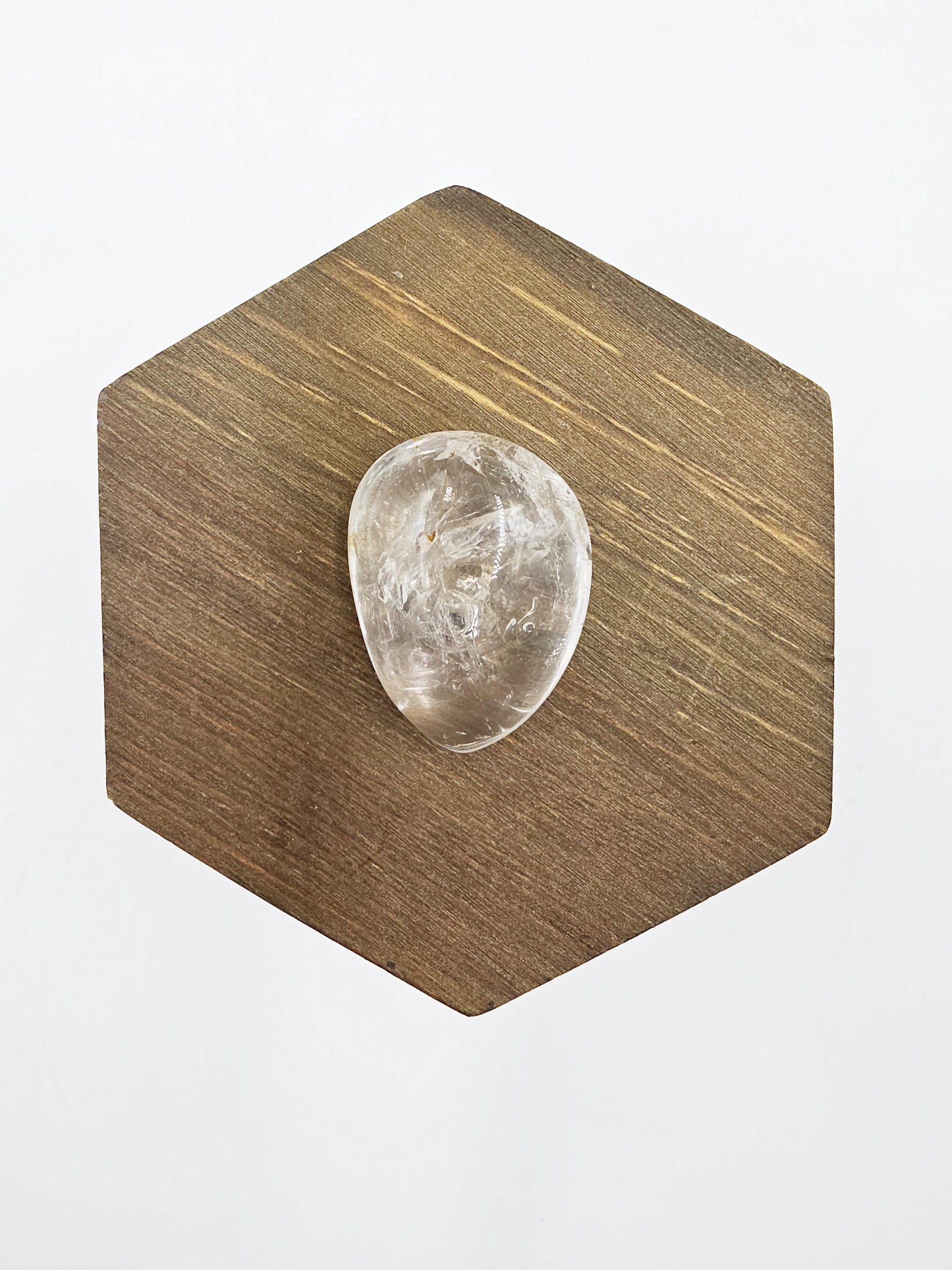 High Grade Enhydro Quartz Teardrop Palm Stone – 2 Moving Water Bubbles, Natural Rainbows & Amplifying Energy Crystal, 20g