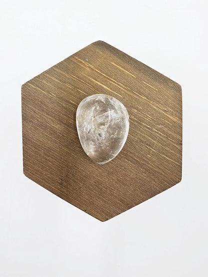 High Grade Enhydro Quartz Teardrop Palm Stone – 2 Moving Water Bubbles, Natural Rainbows & Amplifying Energy Crystal, 20g