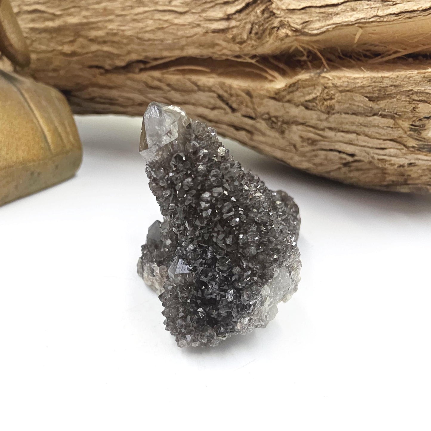 Rare Black Spirit Quartz Cluster Specimen – Protection, Spiritual Growth & High Vibration Crystal, 90g