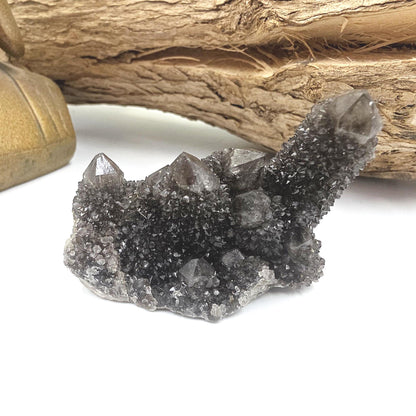 Rare Black Spirit Quartz Cluster Specimen – Protection, Spiritual Growth & High Vibration Crystal, 90g