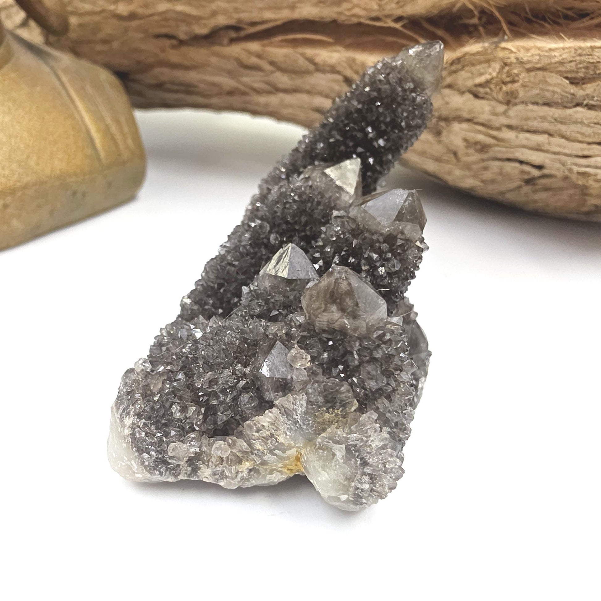 Rare Black Spirit Quartz Cluster Specimen – Protection, Spiritual Growth & High Vibration Crystal, 90g