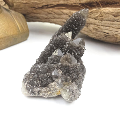 Rare Black Spirit Quartz Cluster Specimen – Protection, Spiritual Growth & High Vibration Crystal, 90g