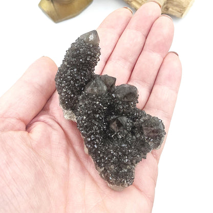 Rare Black Spirit Quartz Cluster Specimen – Protection, Spiritual Growth & High Vibration Crystal, 90g