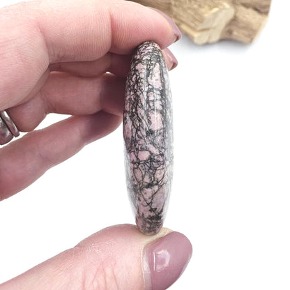 Rhodonite Palm Stone – Emotional Healing, Compassion & Grounded Heart Support Crystal, 60g
