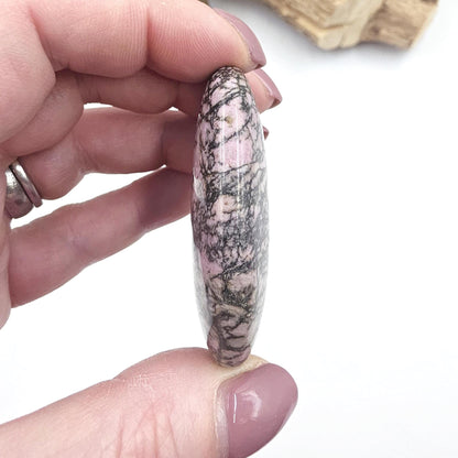 Rhodonite Palm Stone – Emotional Healing, Compassion & Grounded Heart Support Crystal, 60g