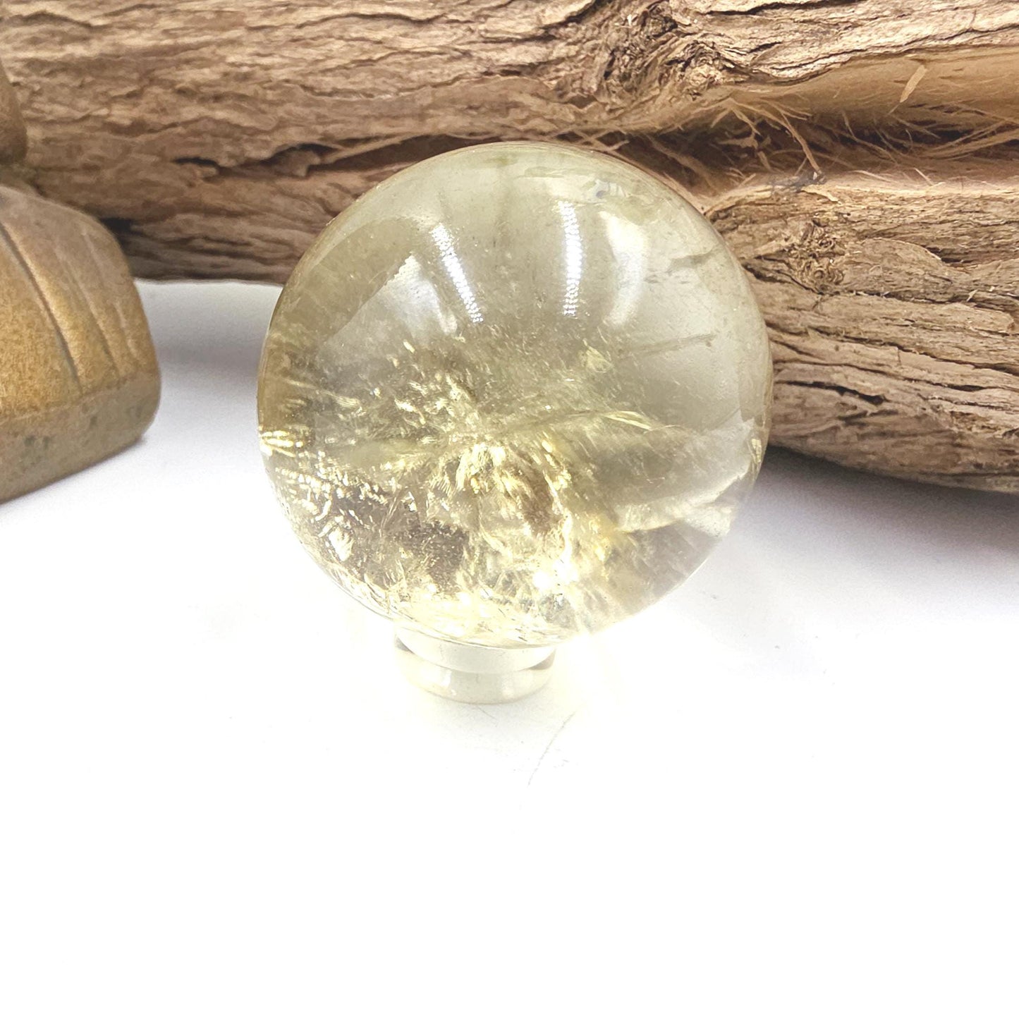 Citrine Sphere with Rainbows – Abundance & Positive Energy Crystal, 43mm