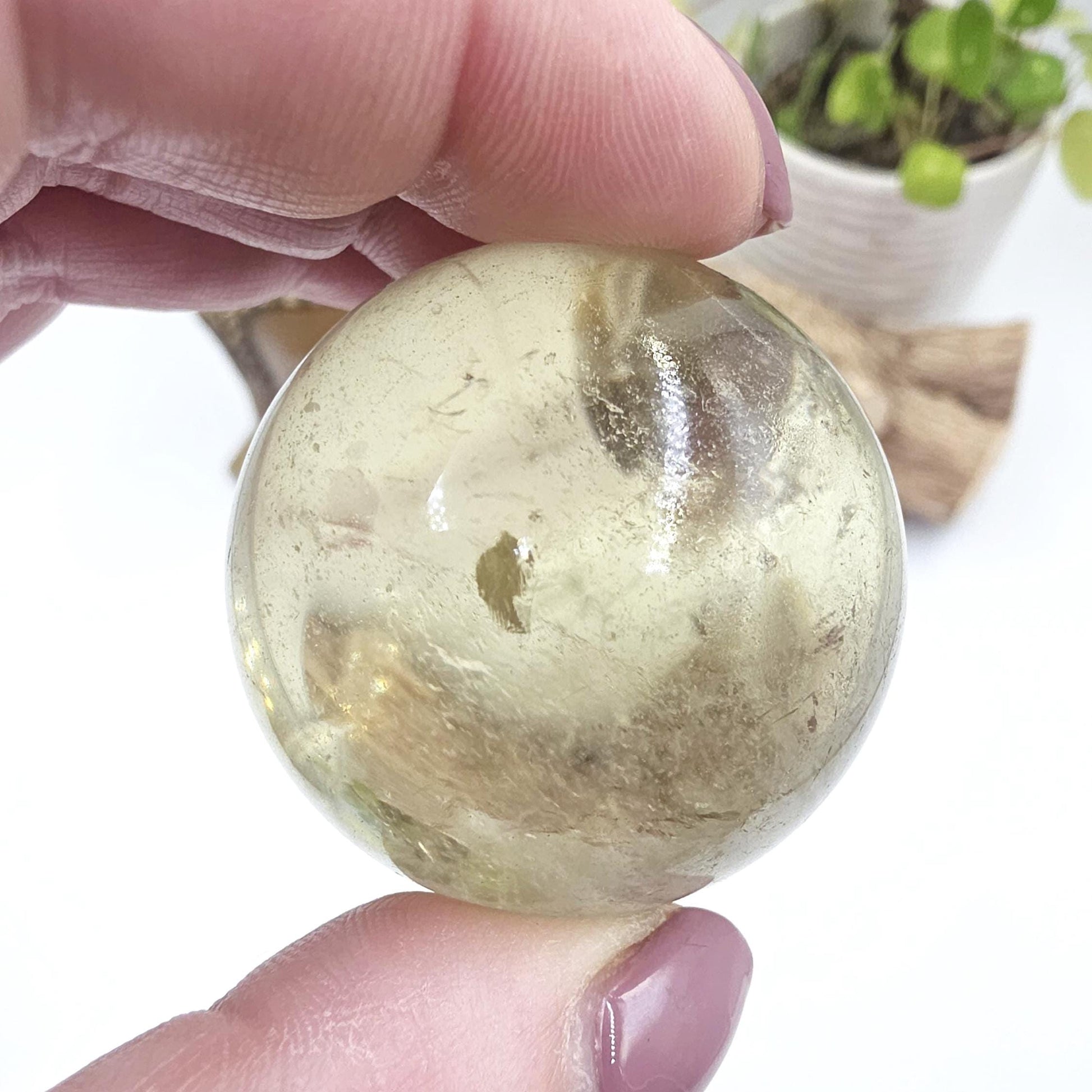 Citrine Sphere with Rainbows – Abundance & Positive Energy Crystal, 43mm