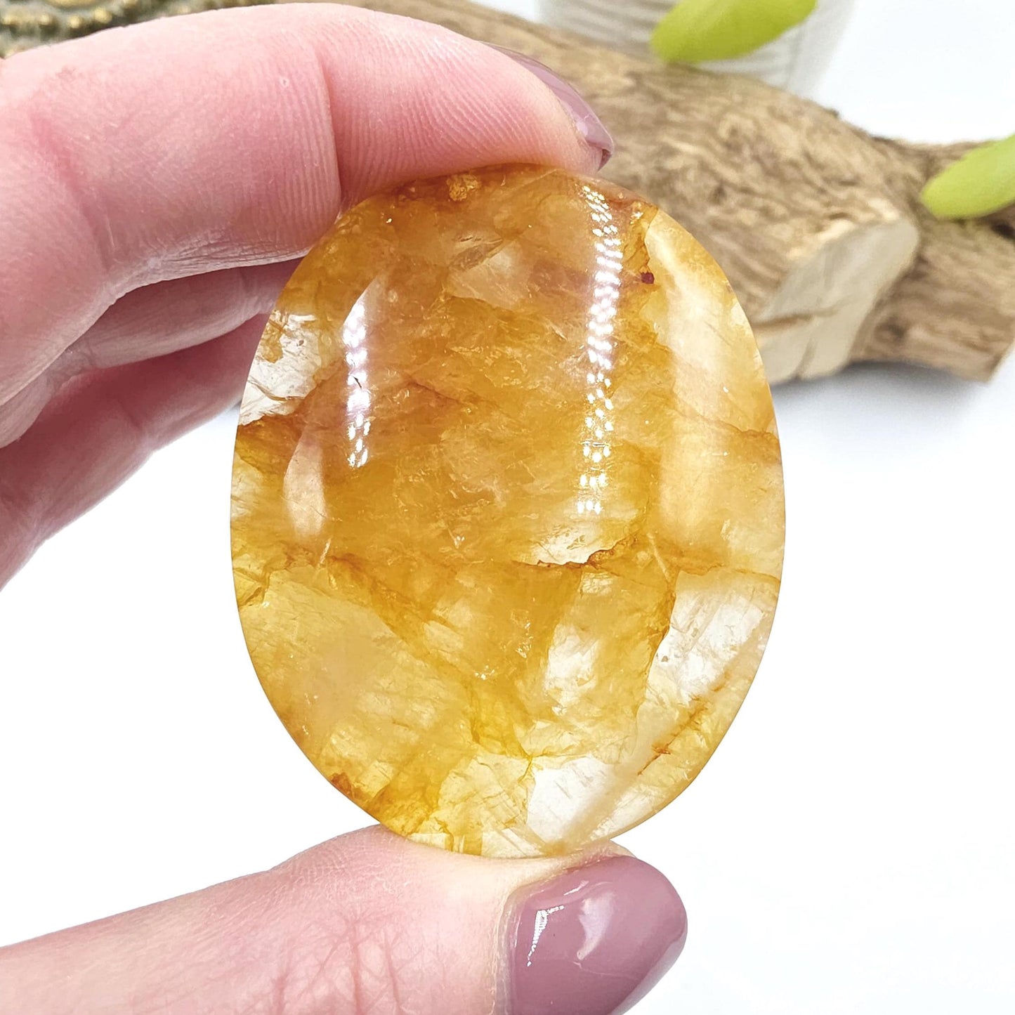 Golden Healer Palm Stone – Deep Healing & Spiritual Balance Crystal, 60g