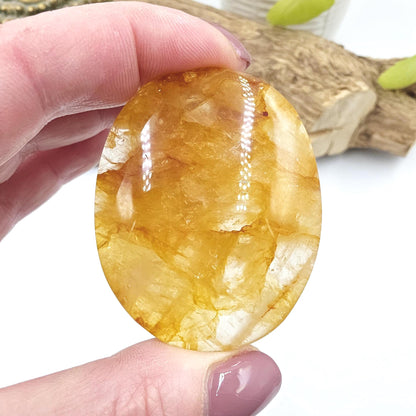 Golden Healer Palm Stone – Deep Healing & Spiritual Balance Crystal, 60g