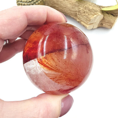 Madagascan Fire Quartz (Hematoid) Sphere – Strength, Grounding & Energy Amplification Crystal, 63mm