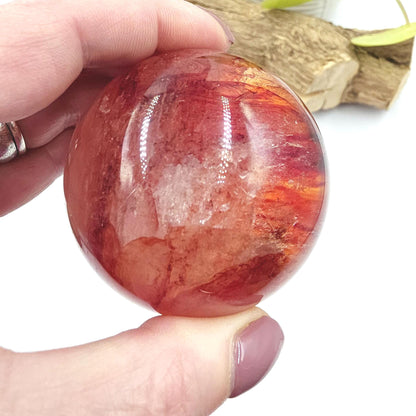 Madagascan Fire Quartz (Hematoid) Sphere – Strength, Grounding & Energy Amplification Crystal, 63mm