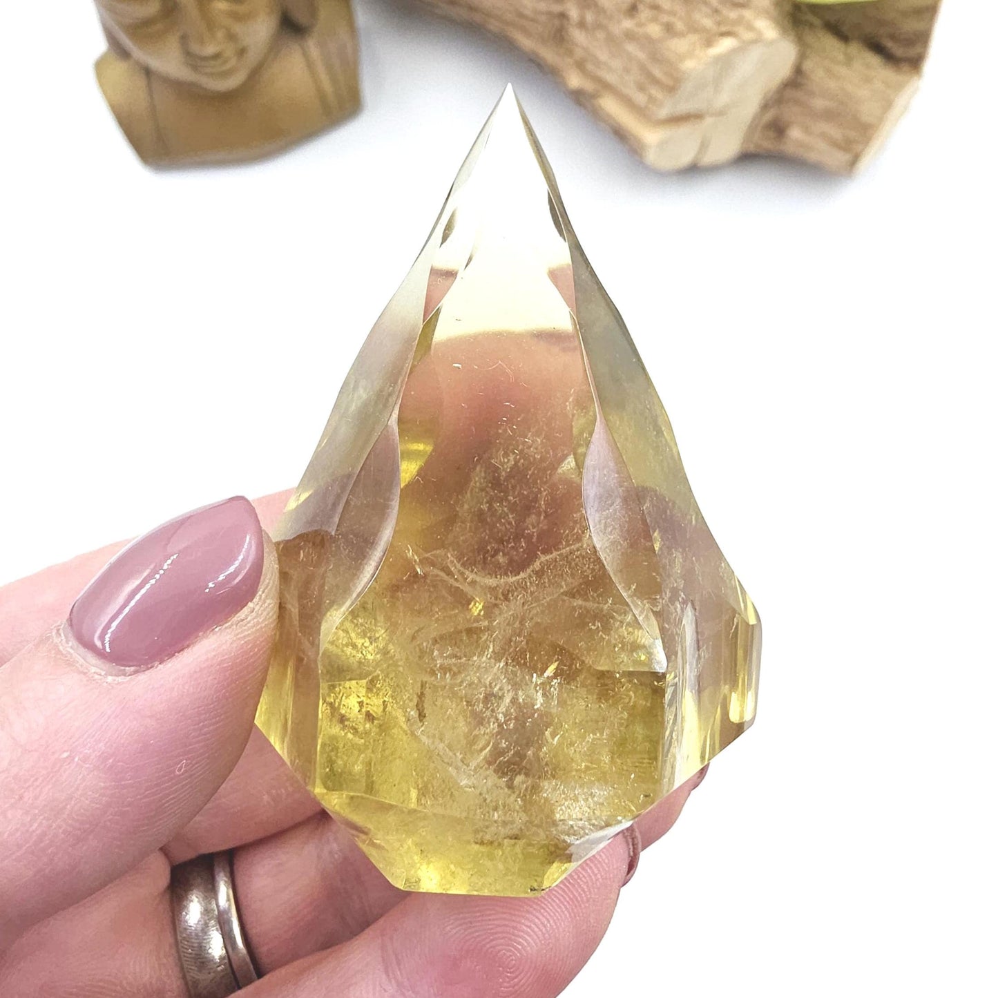 Faceted Clear Quartz Diamond – Energy Amplification, Clarity & Healing Crystal, 130g