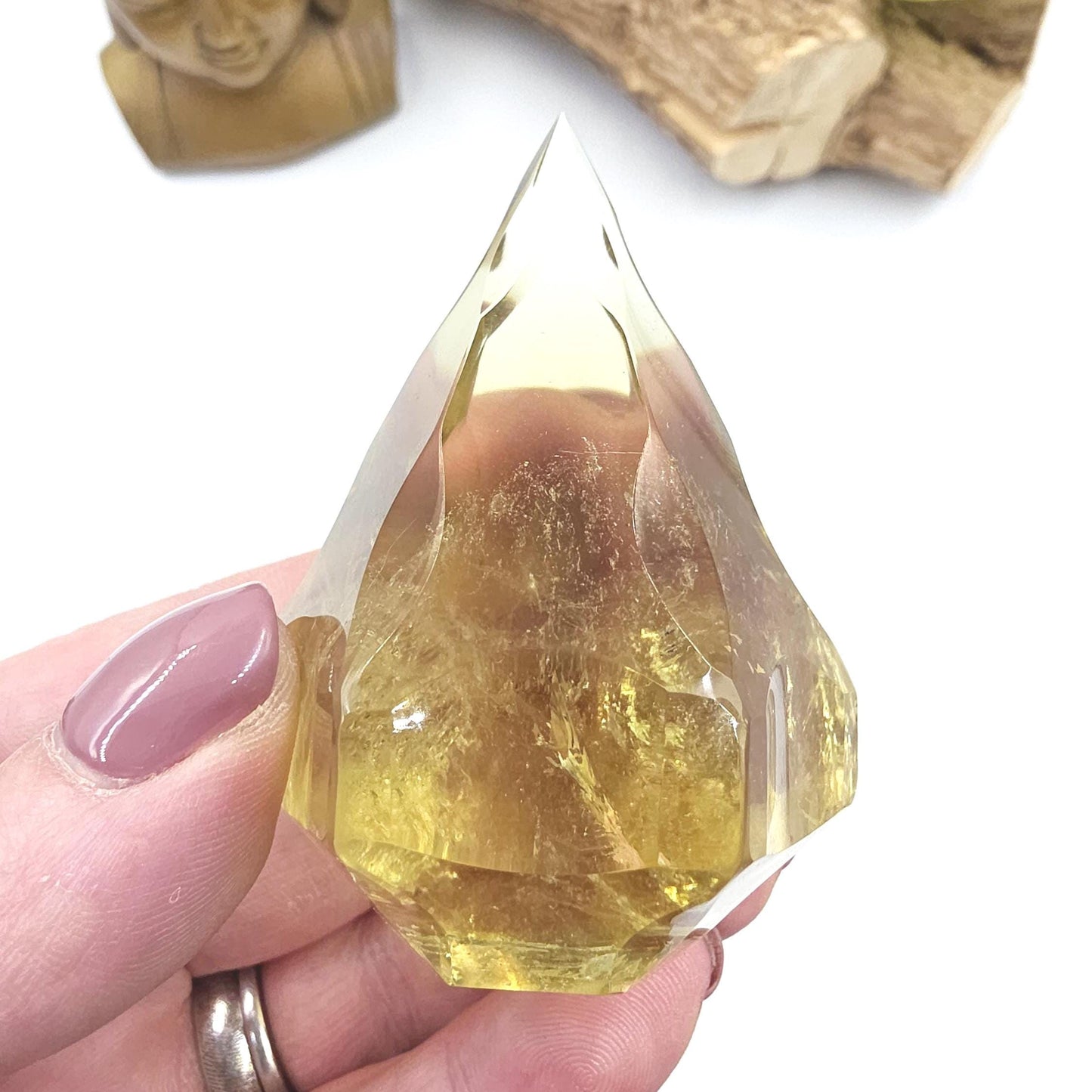 Faceted Clear Quartz Diamond – Energy Amplification, Clarity & Healing Crystal, 130g