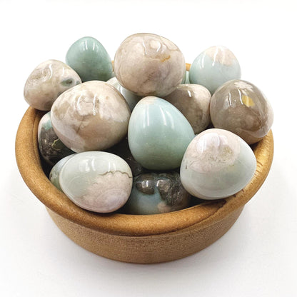 Green Flower Agate (Sakura)Tumble Stones – Growth, Balance & Heart Healing Crystal, 2-3cm