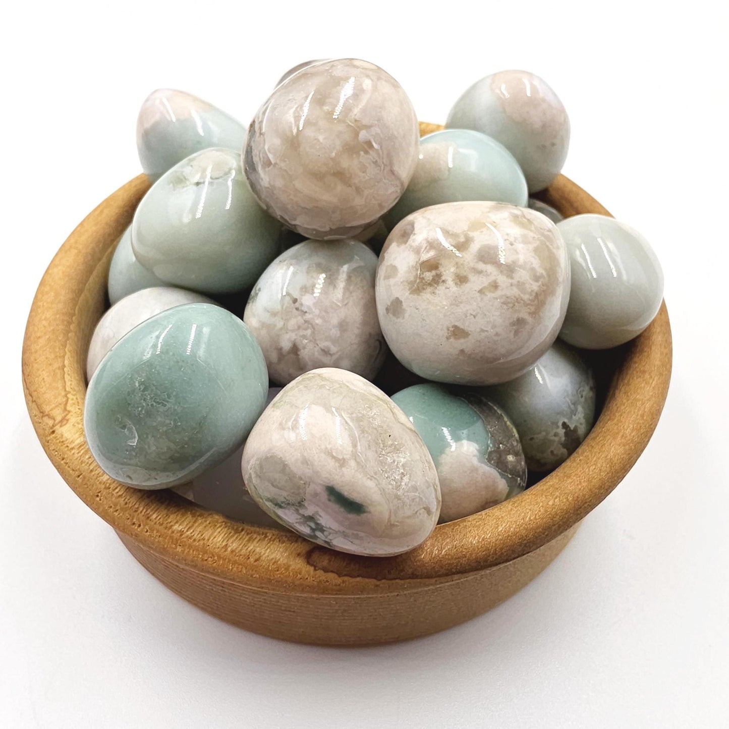 Green Flower Agate (Sakura)Tumble Stones – Growth, Balance & Heart Healing Crystal, 2-3cm