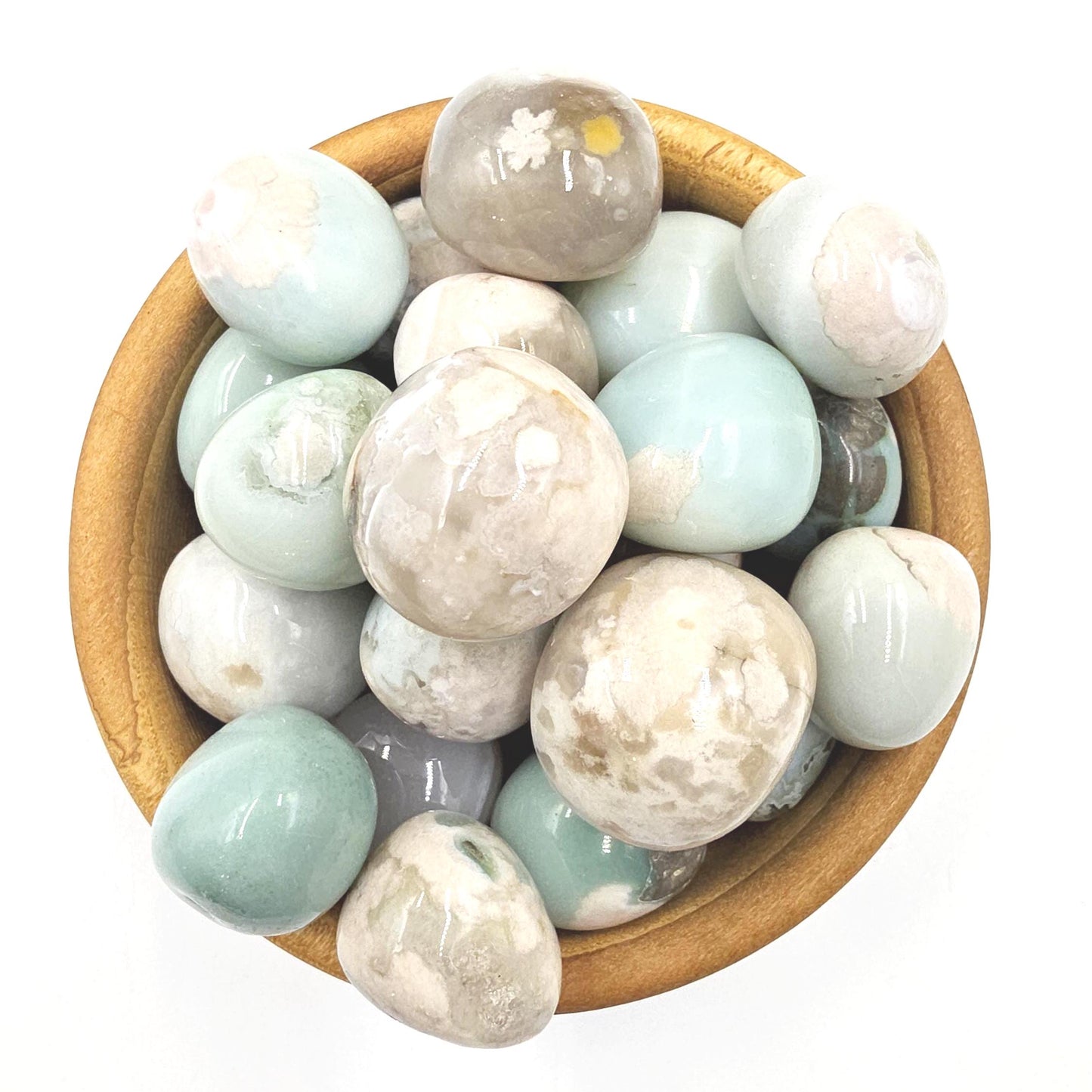 Green Flower Agate (Sakura)Tumble Stones – Growth, Balance & Heart Healing Crystal, 2-3cm