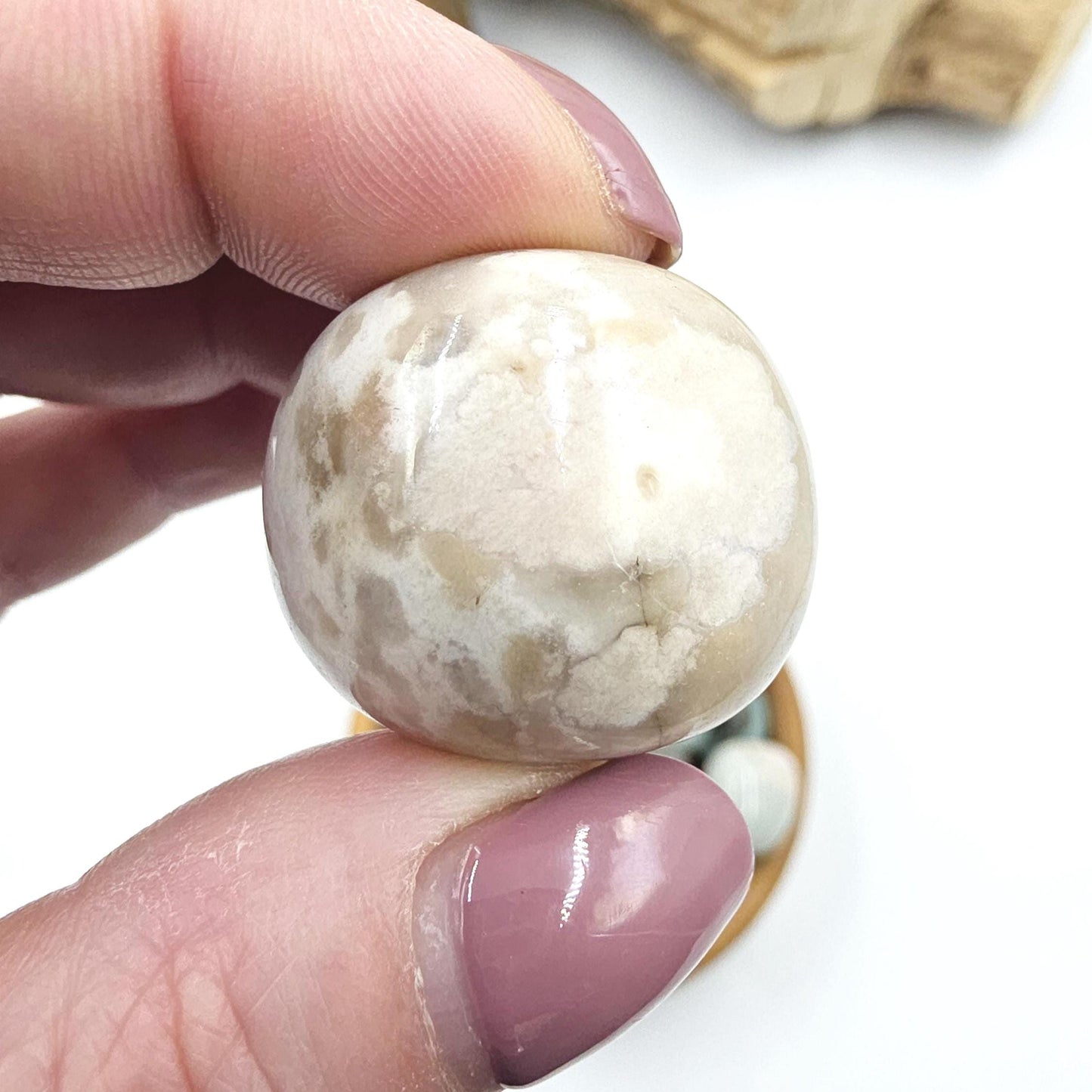 Green Flower Agate (Sakura)Tumble Stones – Growth, Balance & Heart Healing Crystal, 2-3cm