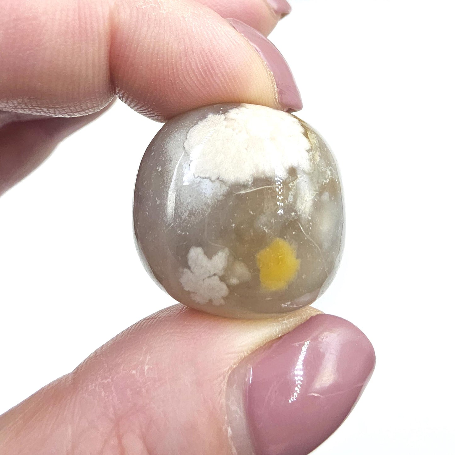 Green Flower Agate (Sakura)Tumble Stones – Growth, Balance & Heart Healing Crystal, 2-3cm