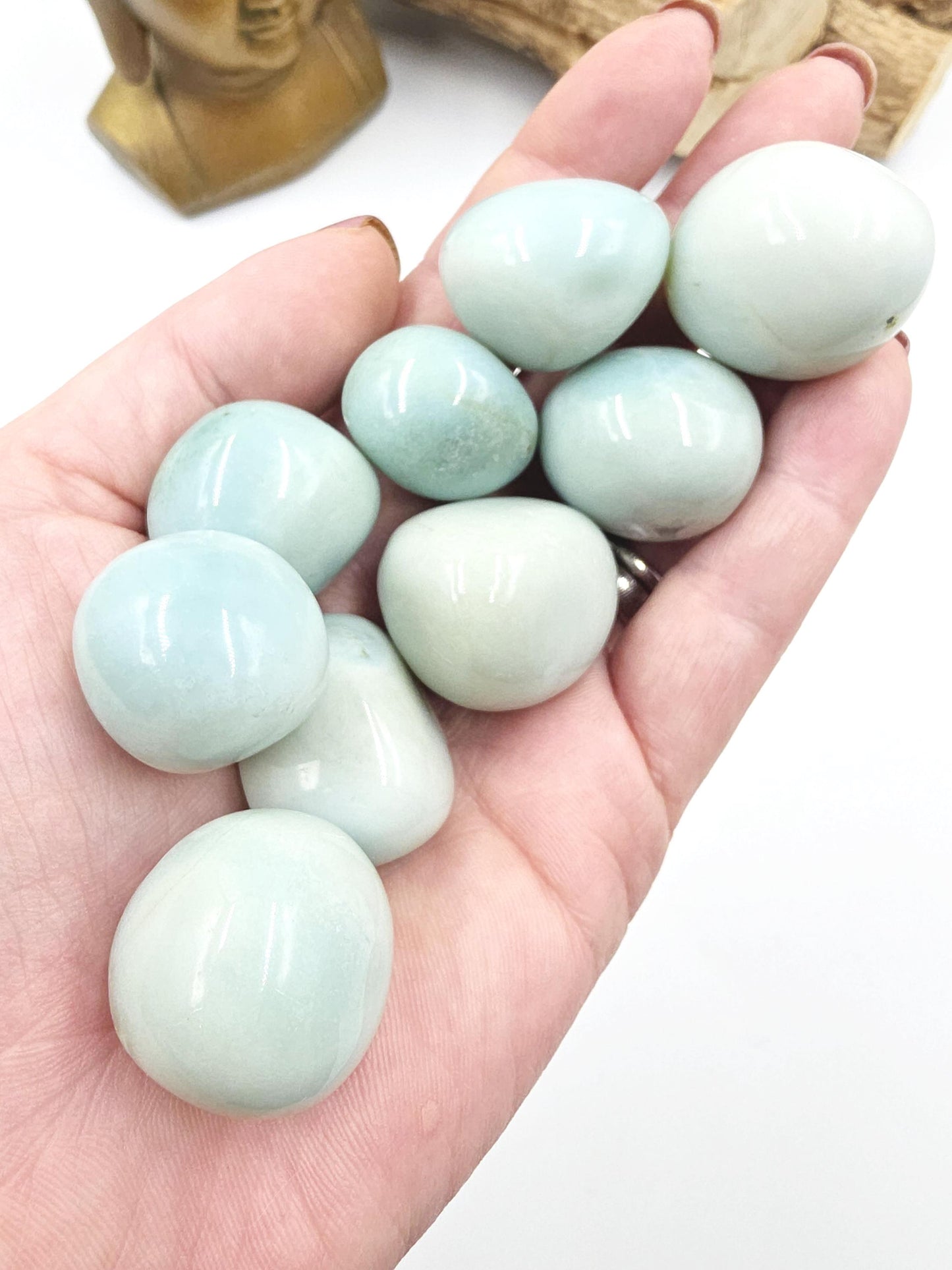 Green Flower Agate (Sakura)Tumble Stones – Growth, Balance & Heart Healing Crystal, 2-3cm