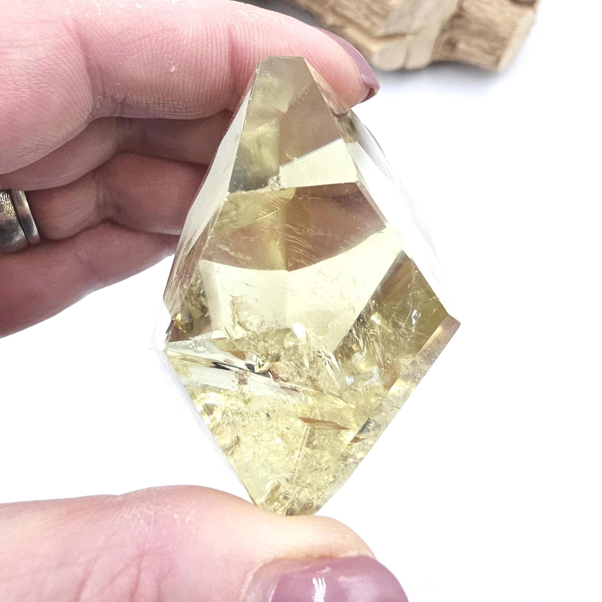 Citrine Freeform with Rainbows – Abundance, Confidence & Positive Energy Crystal, 120g