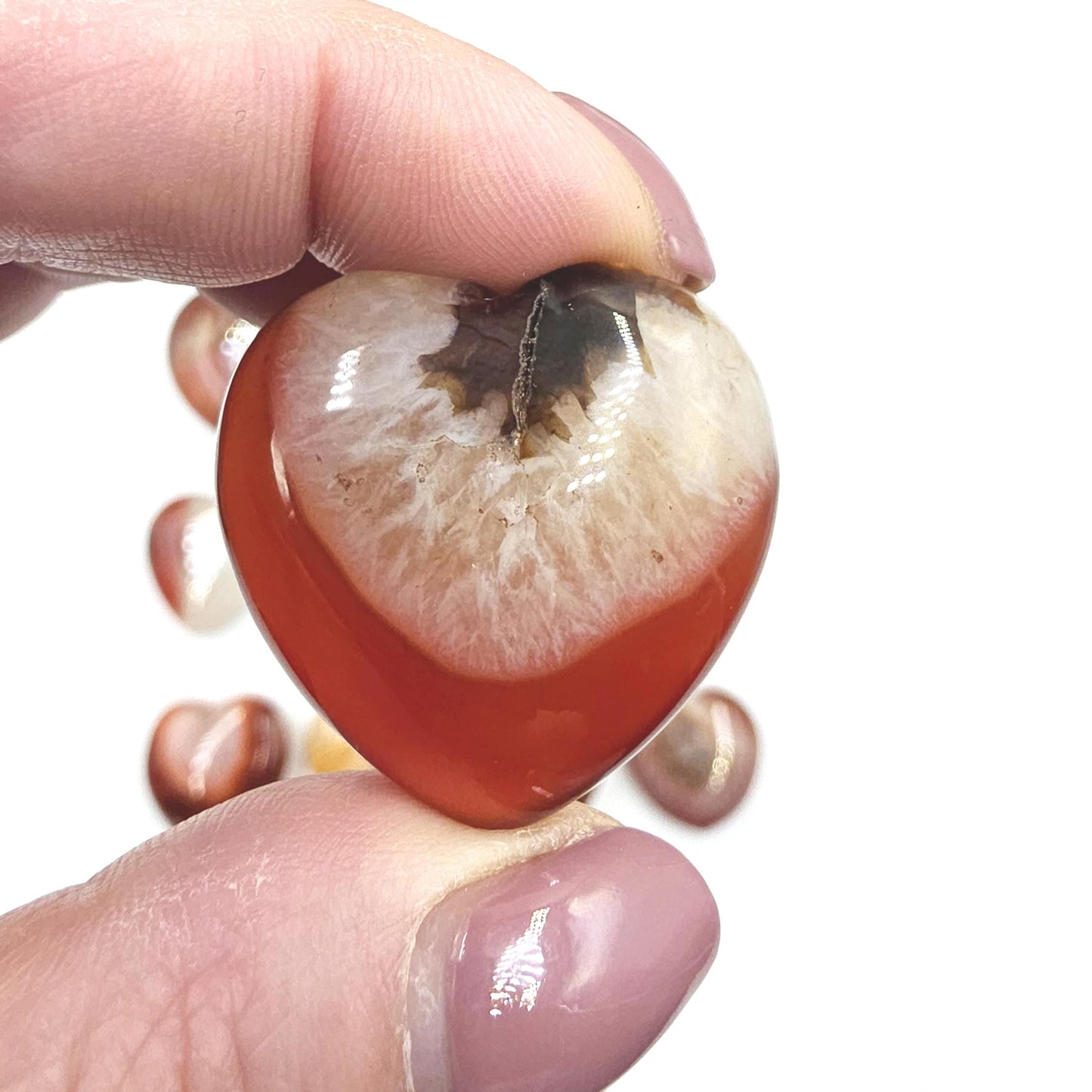 Drusy Carnelian Crystal Hearts – Confidence, Passion & Positive Energy Crystal, 3-4cm