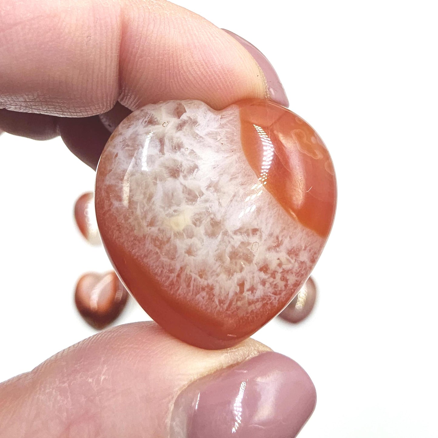 Drusy Carnelian Crystal Hearts – Confidence, Passion & Positive Energy Crystal, 3-4cm