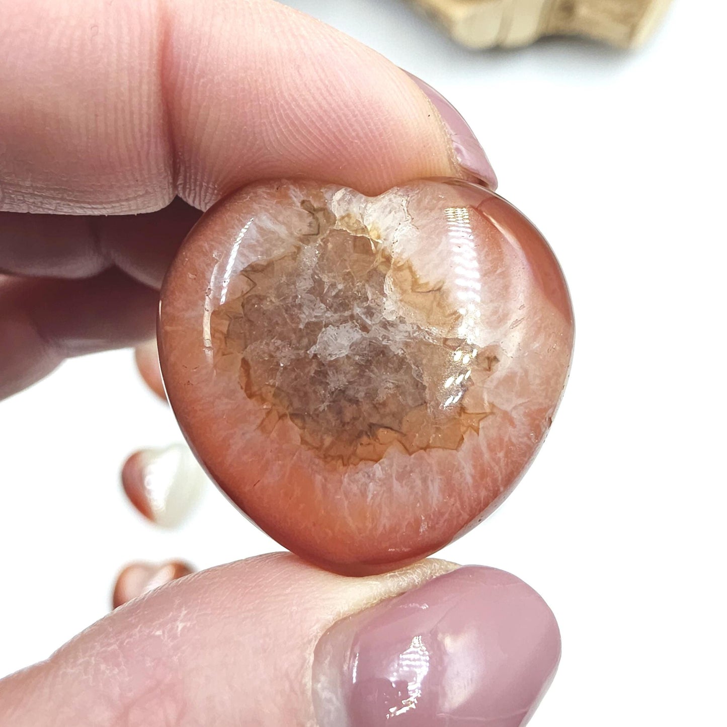 Drusy Carnelian Crystal Hearts – Confidence, Passion & Positive Energy Crystal, 3-4cm