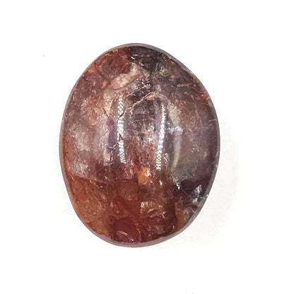 Flashy Large Fire Quartz (Hematoid) Palm Stone – Confidence & Grounding Crystal, 130g