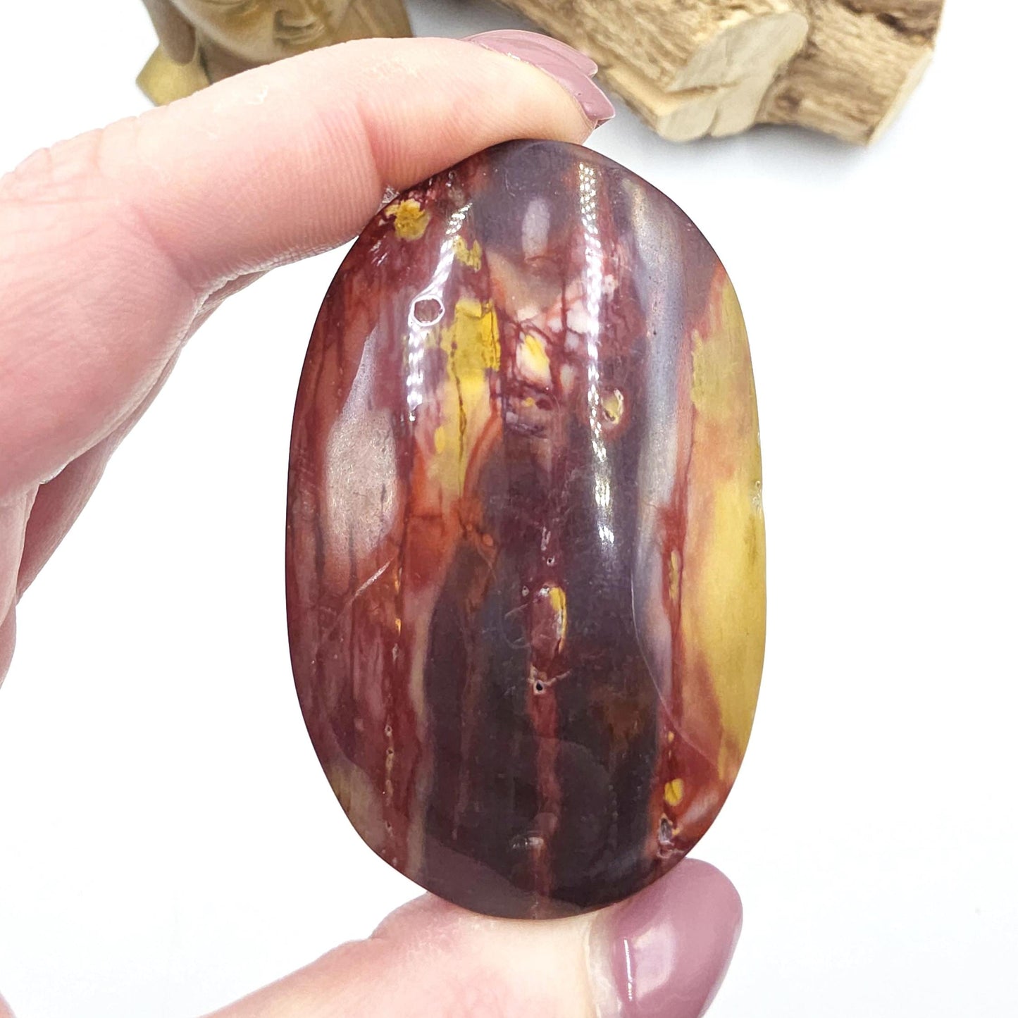 Mookaite Jasper Palm Stone – Strength, Grounding & Emotional Balance Crystal, 100g