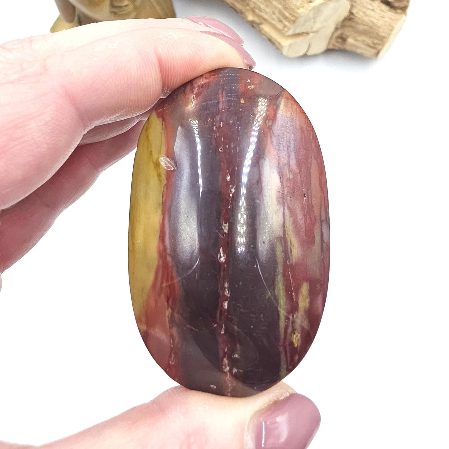 Mookaite Jasper Palm Stone – Strength, Grounding & Emotional Balance Crystal, 100g