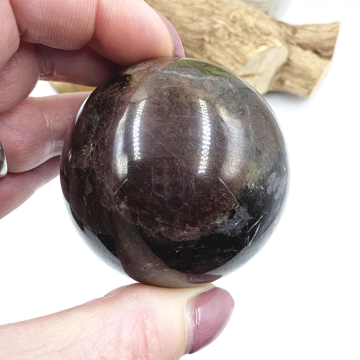 Flashy Astrophyllite & Garnet Sphere – Transformation, Strength and Spiritual Growth Crystal, 57mm