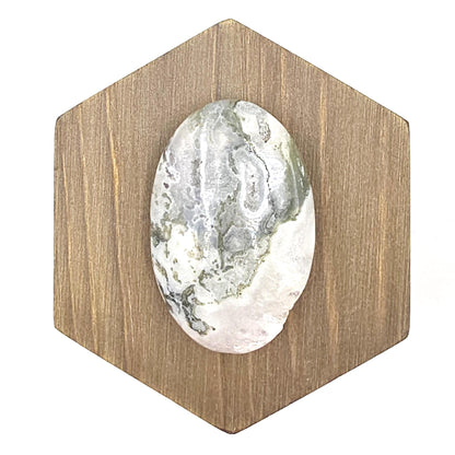 Drusy Moss Agate Palm Stone – Grounding & Growth Healing Crystal, 40g