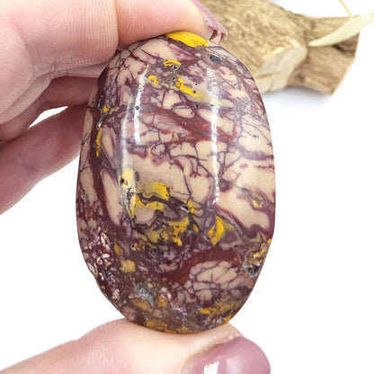 Mookaite Jasper Palm Stone – Strength, Grounding & Emotional Balance Crystal, 80g