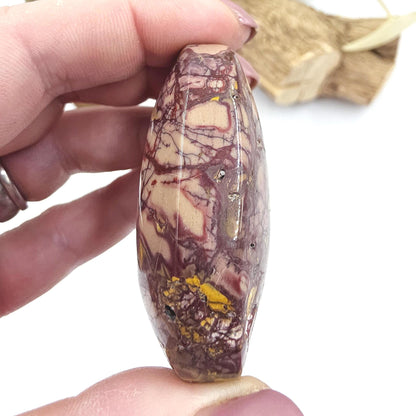 Mookaite Jasper Palm Stone – Strength, Grounding & Emotional Balance Crystal, 80g