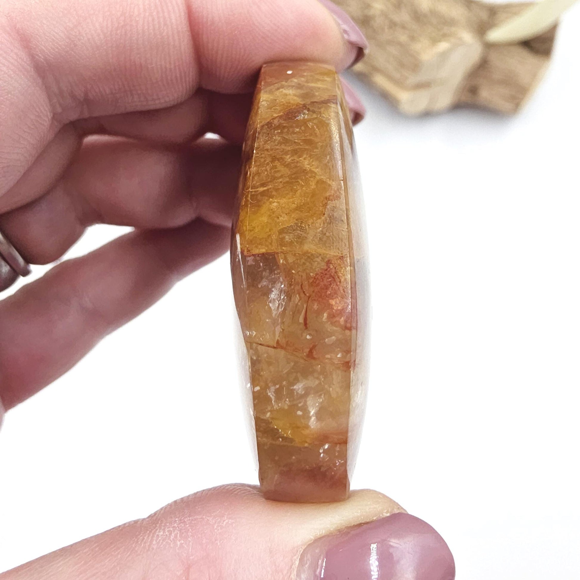Golden Healer Palm Stone – Deep Healing & Spiritual Balance Crystal, 65g