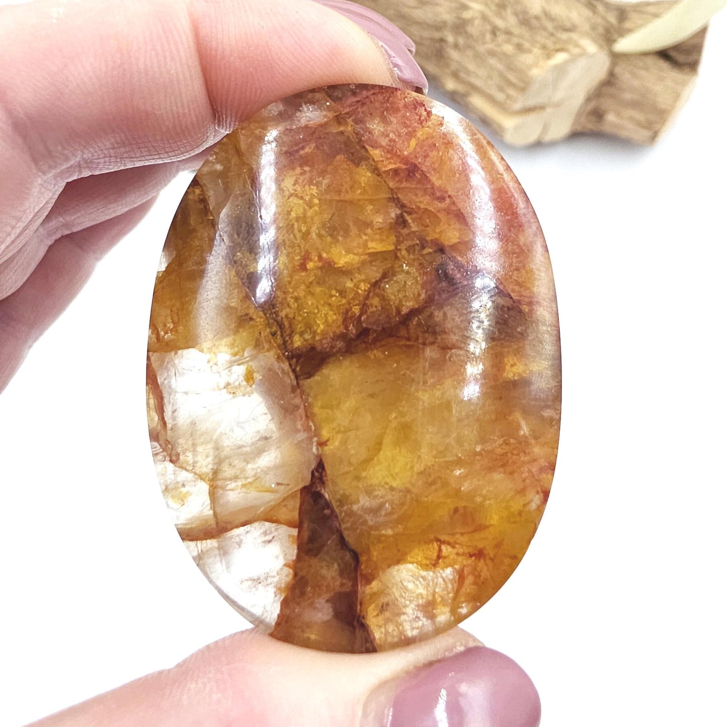 Golden Healer Palm Stone – Deep Healing & Spiritual Balance Crystal, 65g