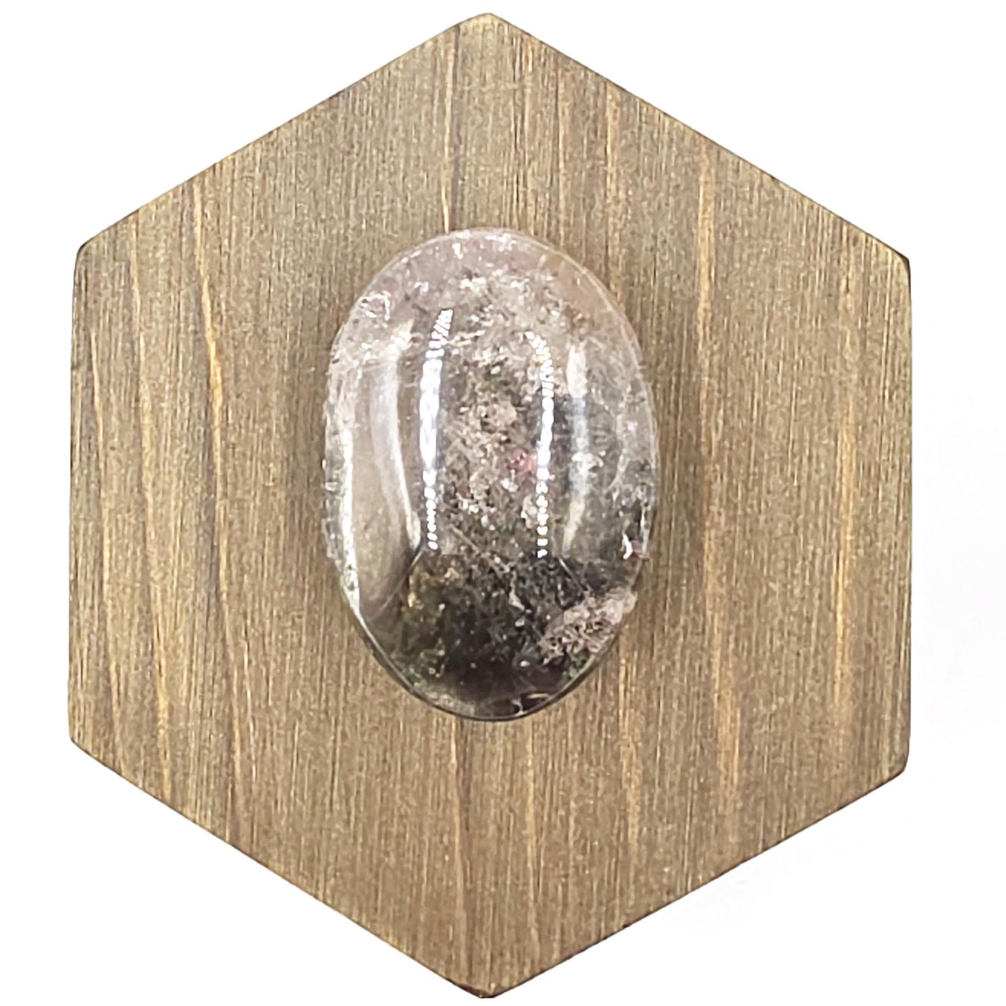 Little Garden Quartz (Lodolite) Palm Stone with rainbows – Manifestation, Clarity & Inner Journey Healing Crystal, 40g