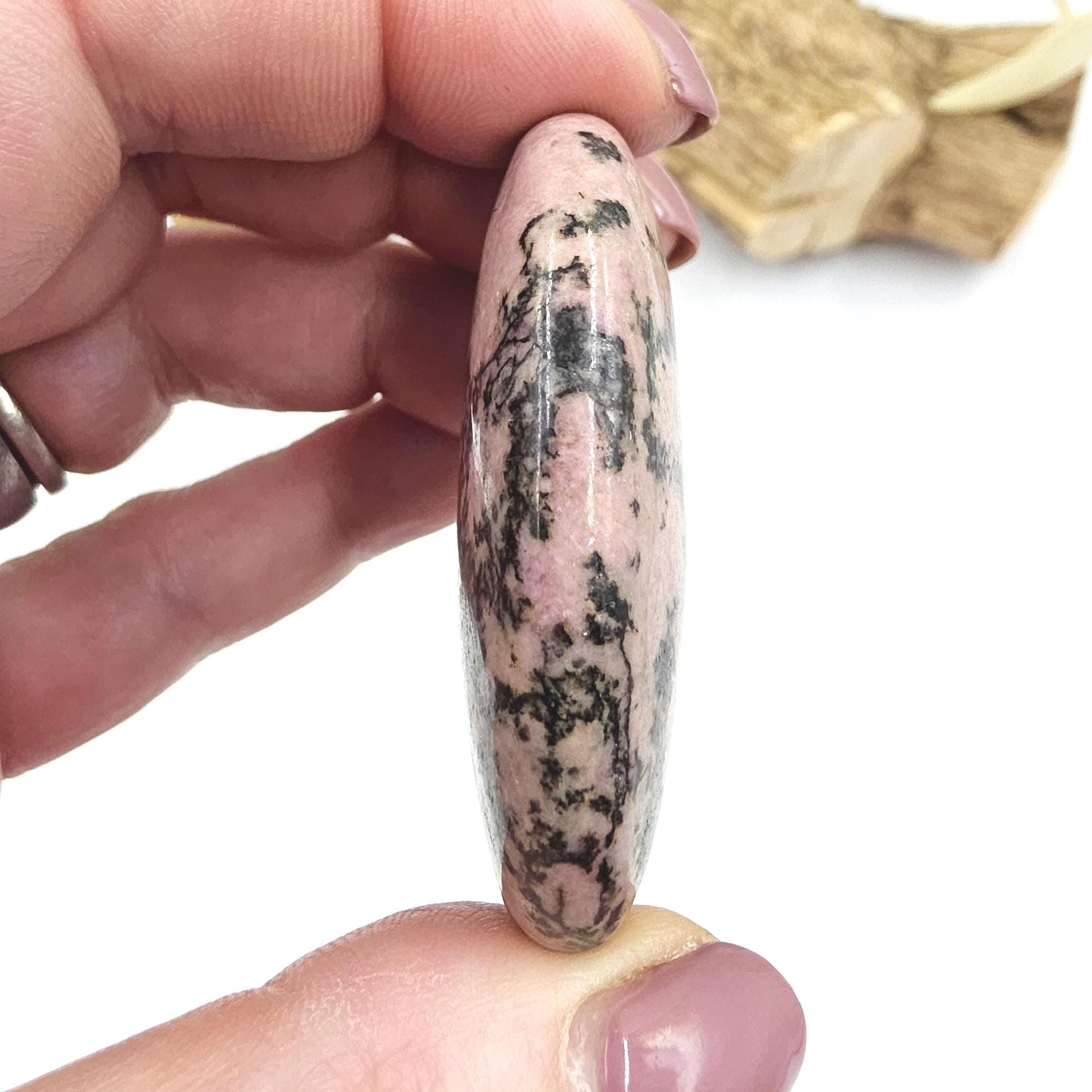 Rhodonite Palm Stone – Emotional Healing, Compassion & Grounded Heart Support Crystal, 55g