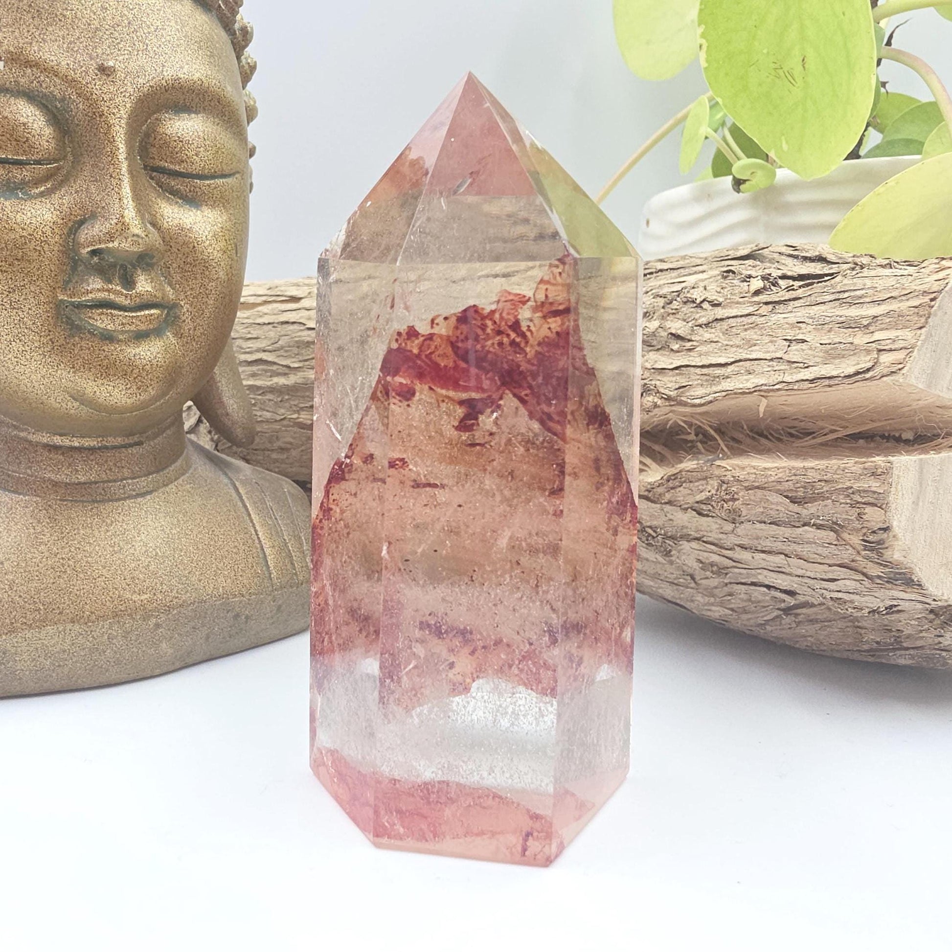 Madagascan Fire Quartz Tower – Confidence, Grounding & Healing Crystal, 270g