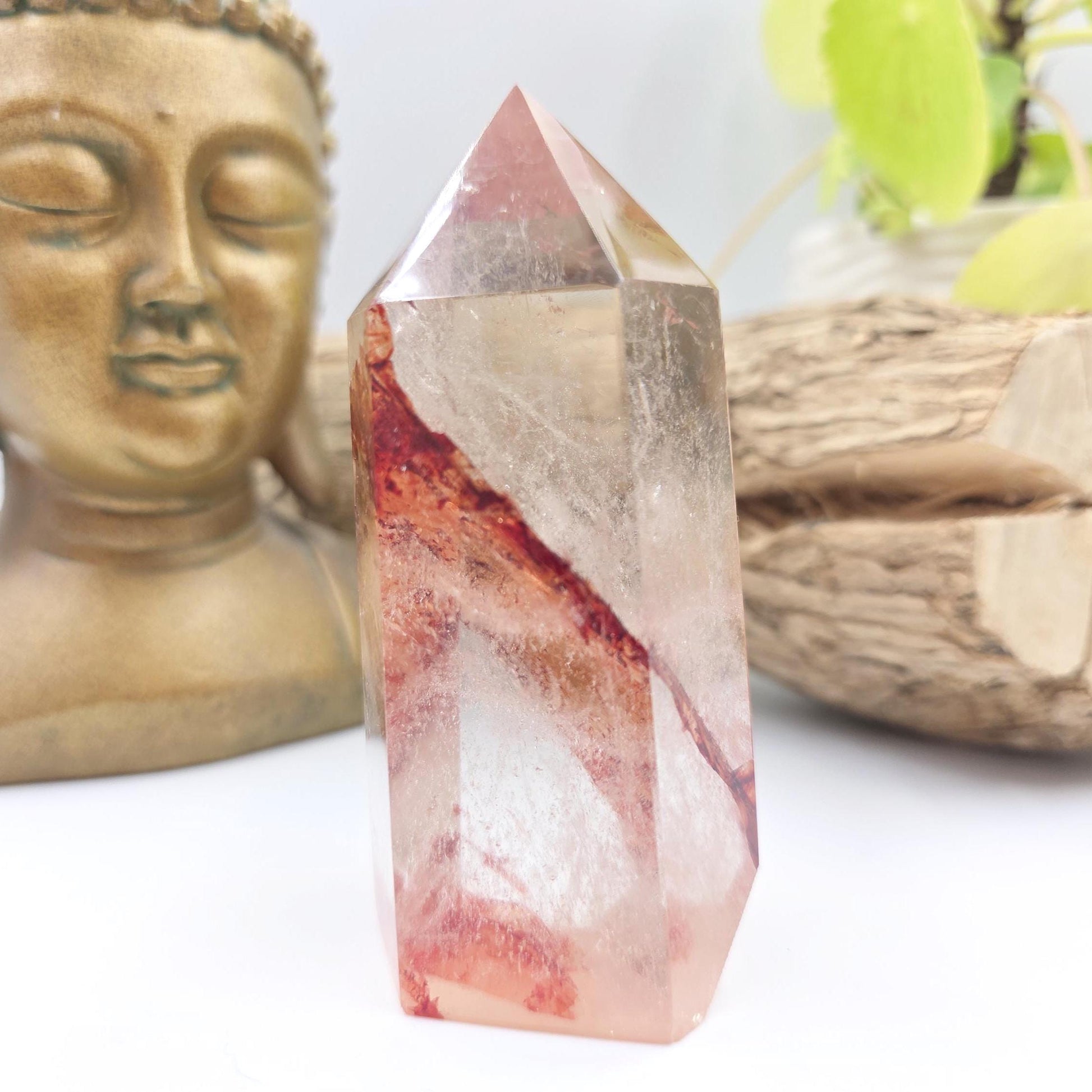 Madagascan Fire Quartz Tower – Confidence, Grounding & Healing Crystal, 270g