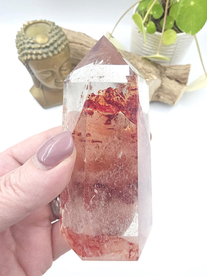 Madagascan Fire Quartz Tower – Confidence, Grounding & Healing Crystal, 270g